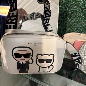 Karl Lagerfeld White Bag with Cartoon Characters